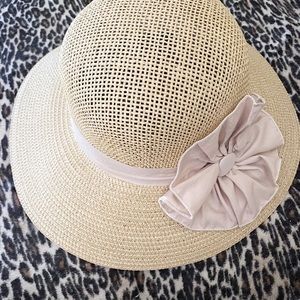 Romantic Straw Cloche With Blush Bow